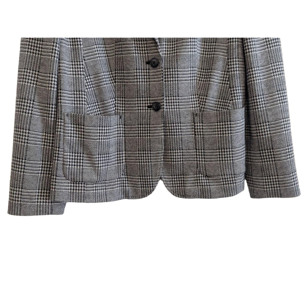 Talbots Houndstooth Blazer Women's 8 Black White Tailored Office Jacket Classic - Picture 6 of 16